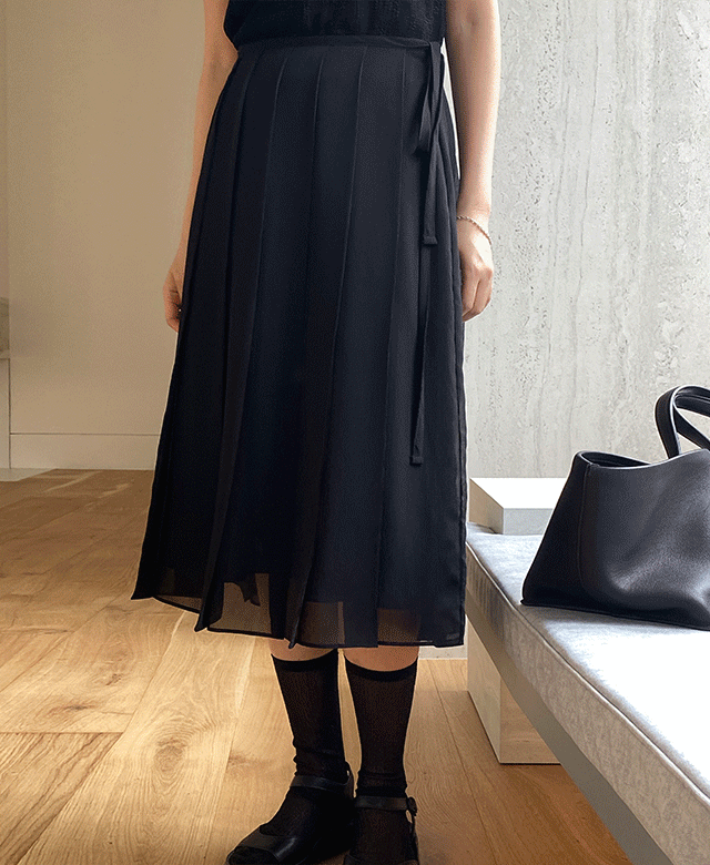 킨다베이지 소르베 썸머 플리츠 스커트 (2color) (*블랙 7일 소요)