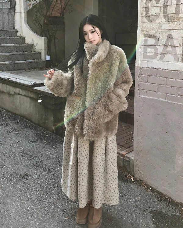 [🔥겨울치마맛집/데이빈made/도톰하이퀄] 아르 울 모직 플라워 블렌드 롱 sk