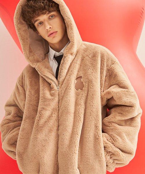 AQO BEAR FUR JACKET BEIGE