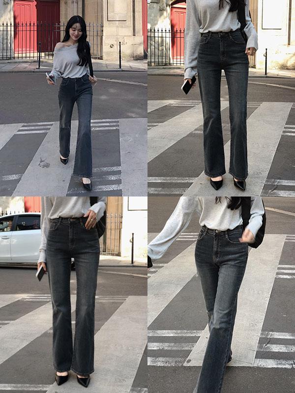 슬로우앤드 [기모버전추가!/무료배송] made. 나이브 히든밴딩 세미부츠컷 팬츠 (+숏/베이직/롱ver) - 4 size