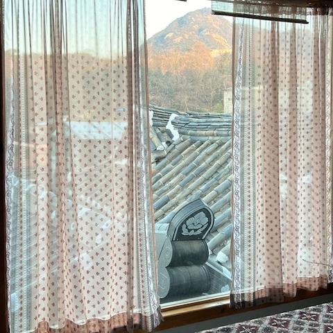 차이티 에스닉 보헤미안 쉬폰 가리개 커튼