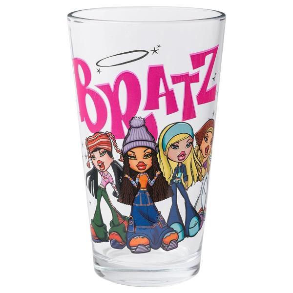 Silver Buffalo Bratz 로고 및 그룹 박스형 파인트 글라스, 473.2ml (16온스)