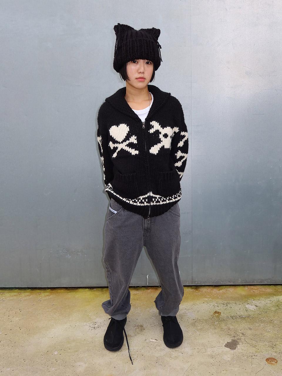 [PLZPROJECT]LOVE AND SKULL CARDIGAN, BLACK