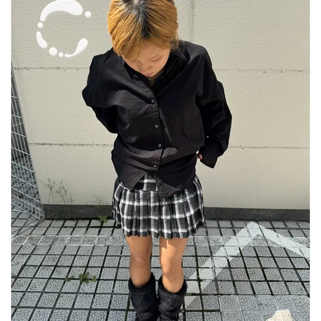 London check mini skirt