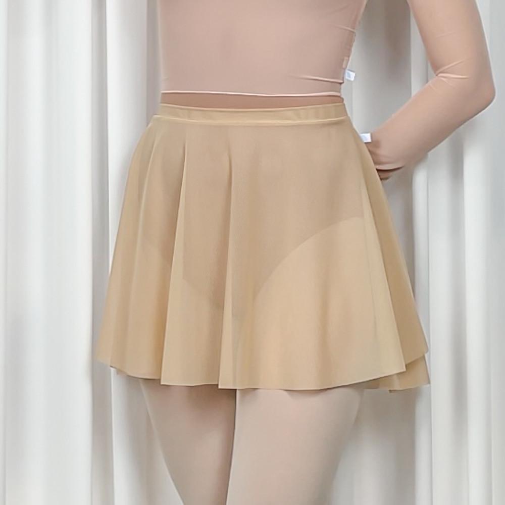 Swan Mesh Pull-on Skirt (Apricot) l 스완 매쉬 풀온 스커트 성인 발레 취미 발레복