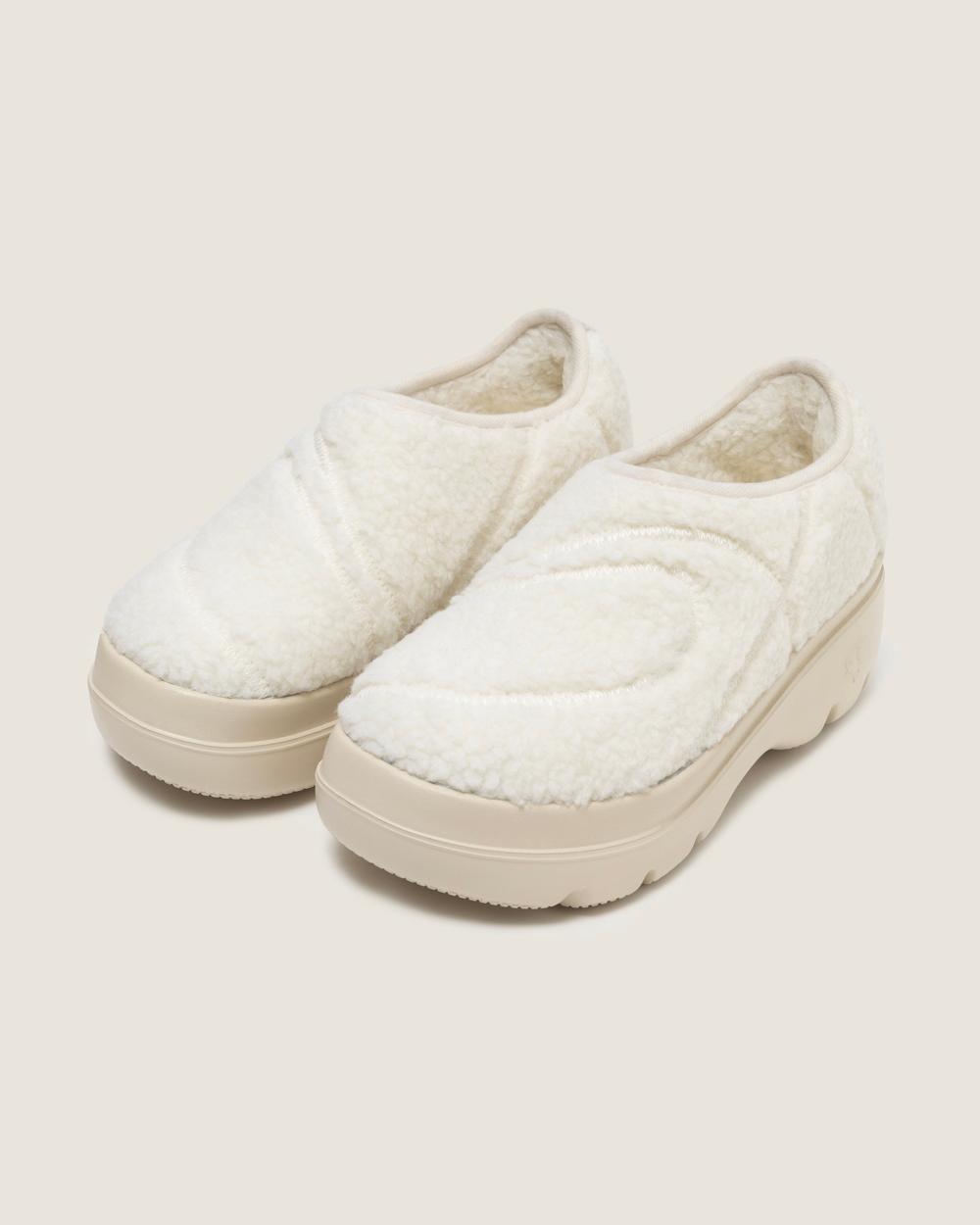 Fuzzy fleece clog_Ivory