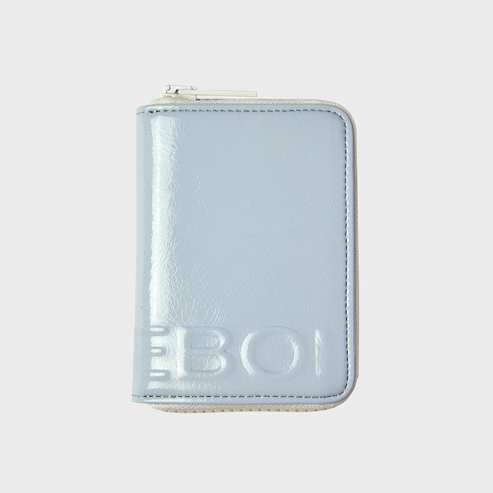 enamel zip card holder - sky