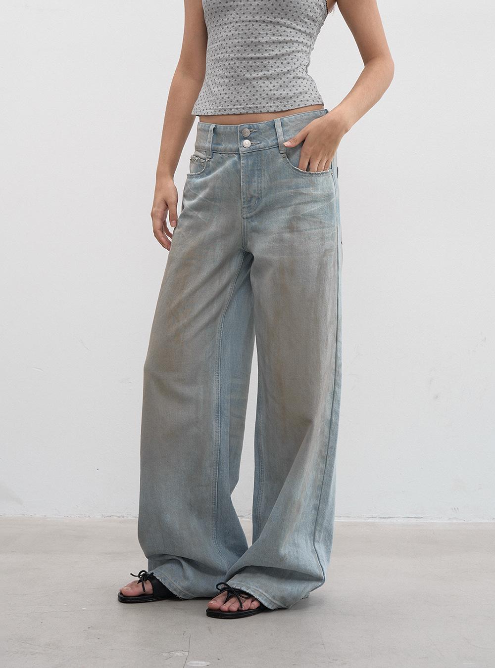 Light Blue Straight Wide Denim