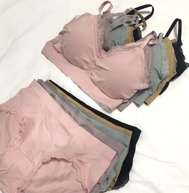 파스텔 소프트 레이스 브라렛 팬티세트