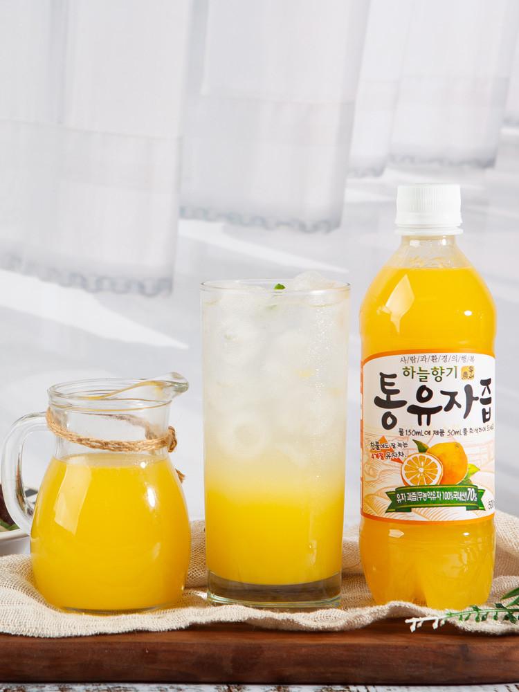 [하늘향기] 갈아만든 수제 유기농 유자청 유자에이드 유자즙 500ml x 1병