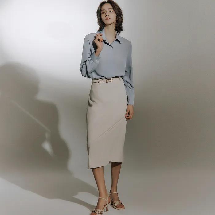 Watery slim midi skirt (2colors)