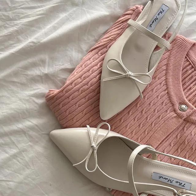 청순유니크🎀 리본 플랫슈즈 스트랩 버클 슬링백 (3col)