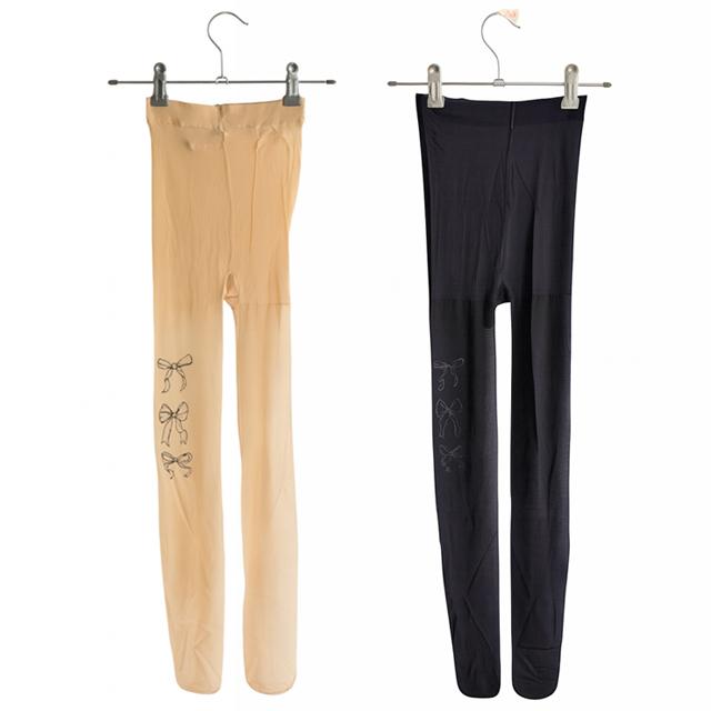 퓨어린 [ 2color ] 러브 발레코어 리본 스타킹 스킨 블랙 착시스타킹 시스루스타킹 살색스타킹 패턴스타킹 타투스타킹 리본스타킹