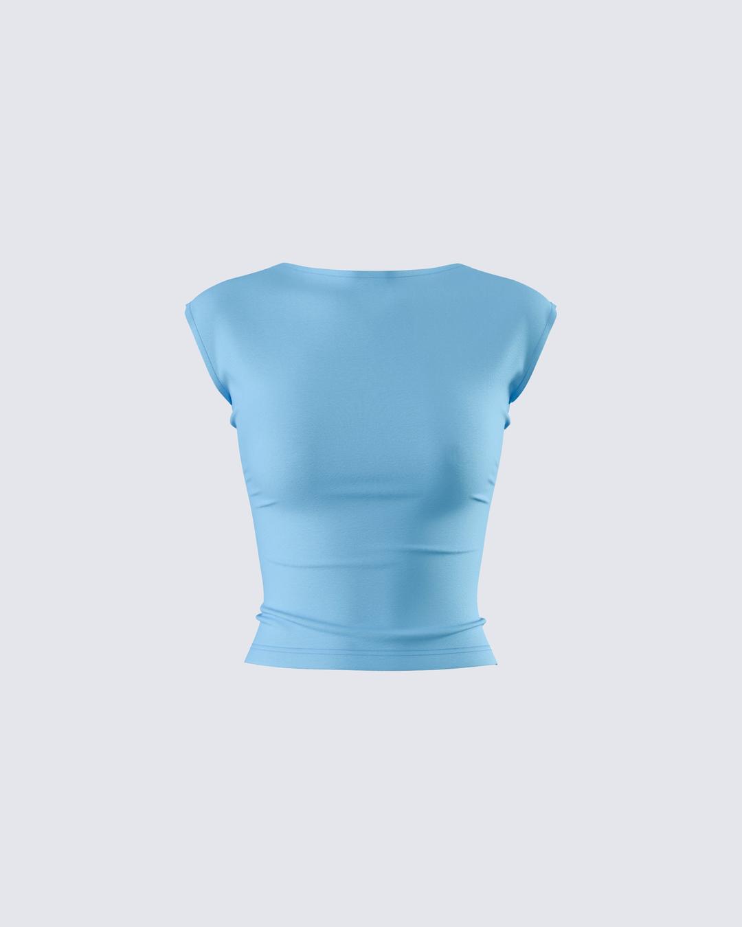 Caroline Blue Backless Top - XS