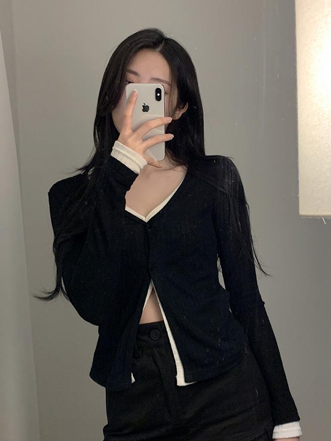 Double layer cardigan