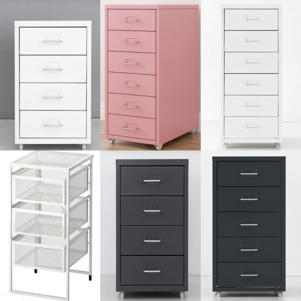 이케아 철제 서랍장 마켓비 책상 폭좁은 서랍 슬림 틈새 바퀴 조립식 DIY 4단 6단