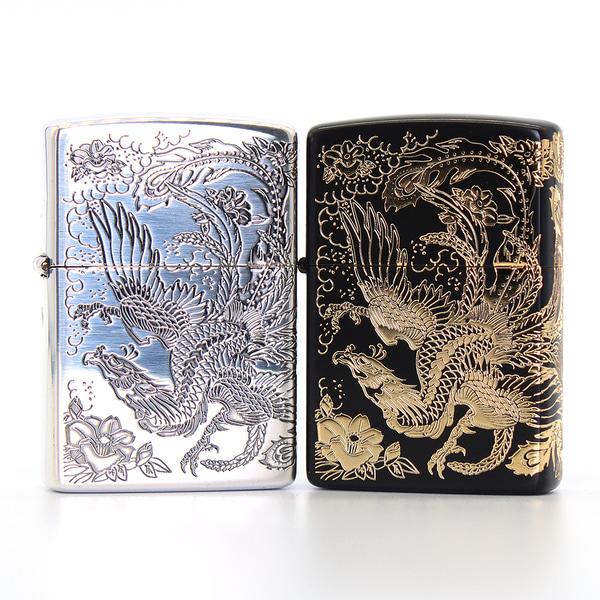 Zippo 지포 라이터 재팬 커스텀 2022 특별판/ 봉황 2종 블랙 골드 이부시 실버