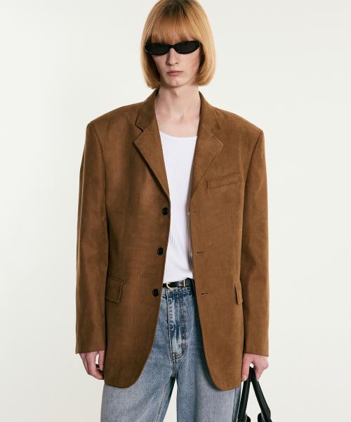 Faux Suede Oversized Jacket (Camel Brown) TNJA5F203W2
