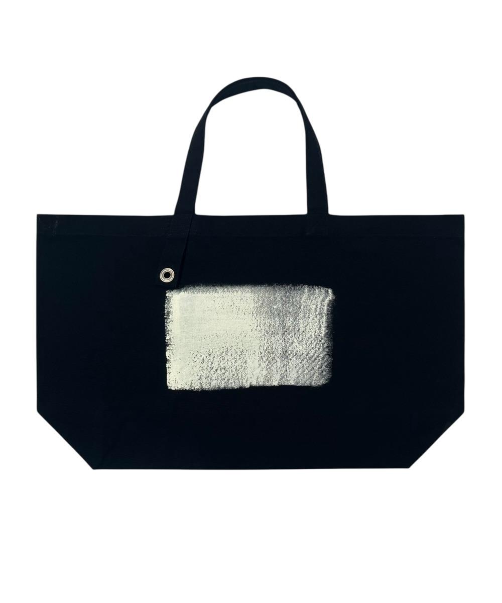 PAINTED CANVAS TOTE BAG BLACK