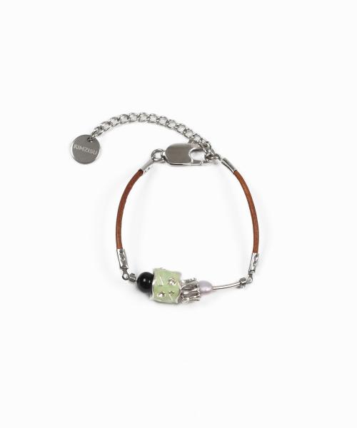 Stone Combi Bracelet - Barrel Loop _ BROWN