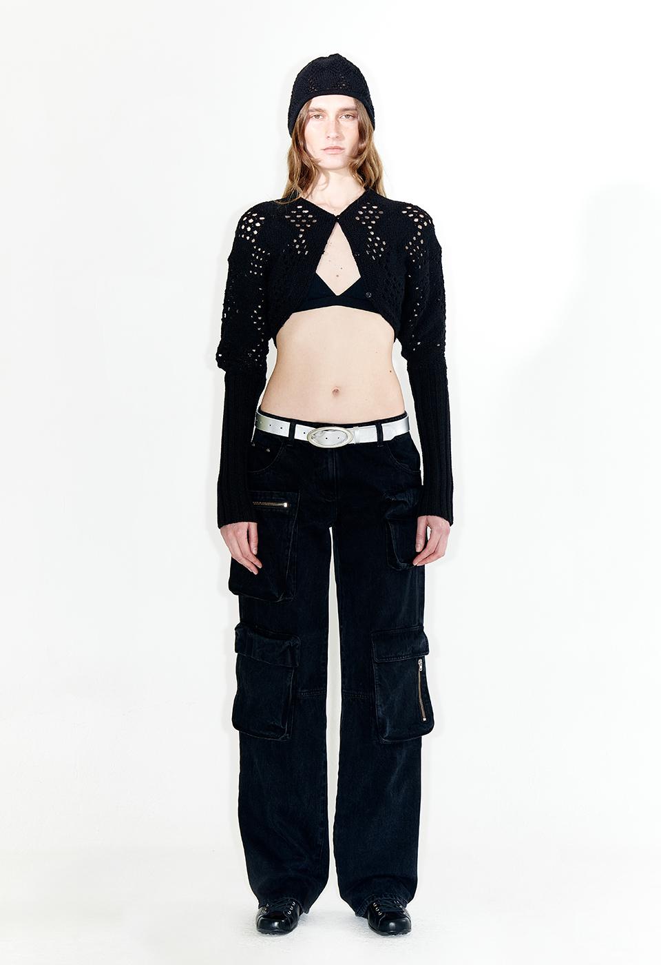 CARGO POCKET JEAN, BLACK