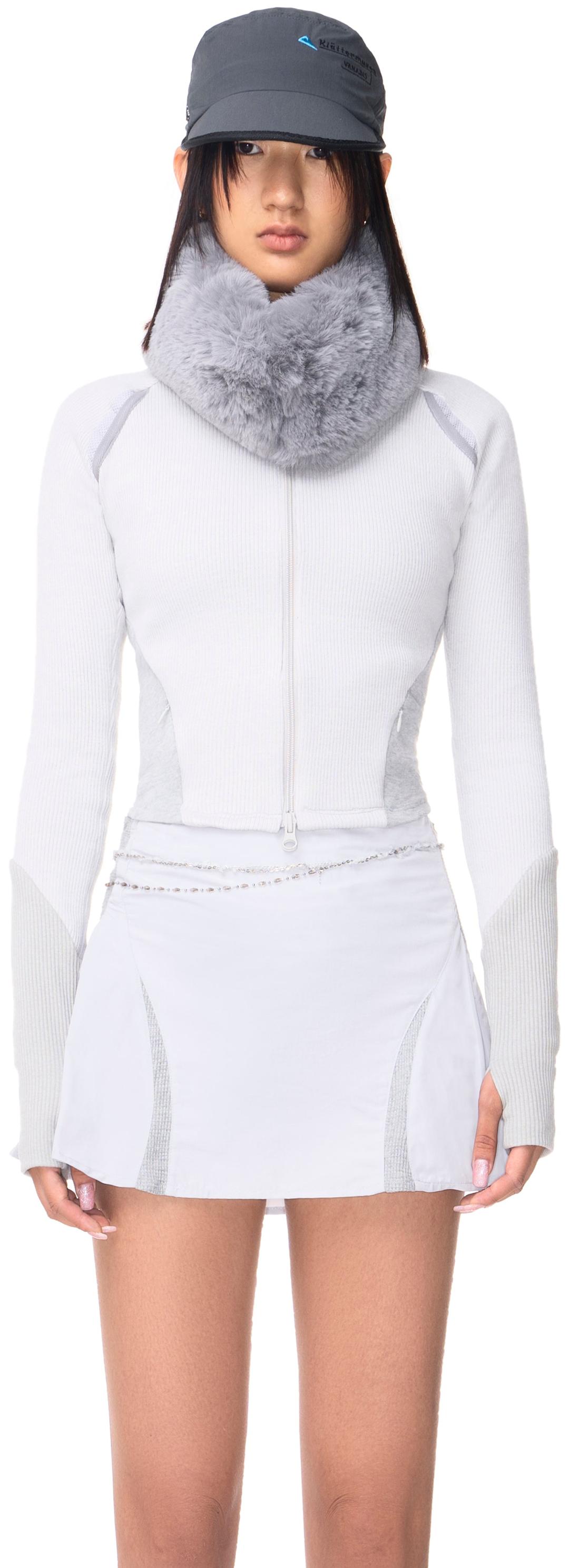 TWO WAYS ZIPPER CARDIGAN - LIGHT GRAY / 1