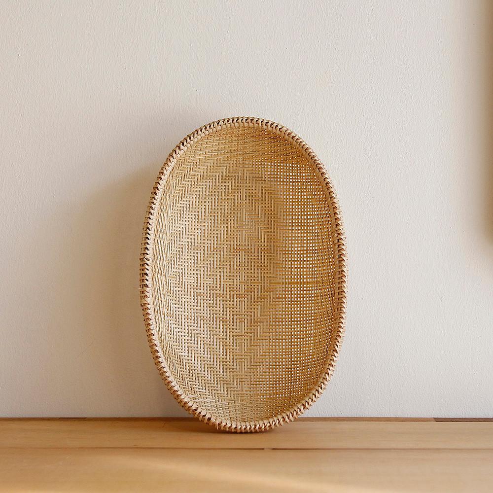 대나무 타원 바구니 채반형 31cm