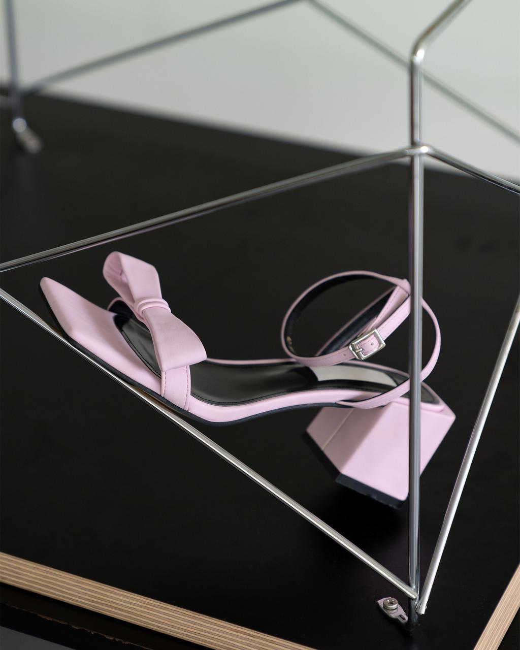 리본 미드힐 샌들