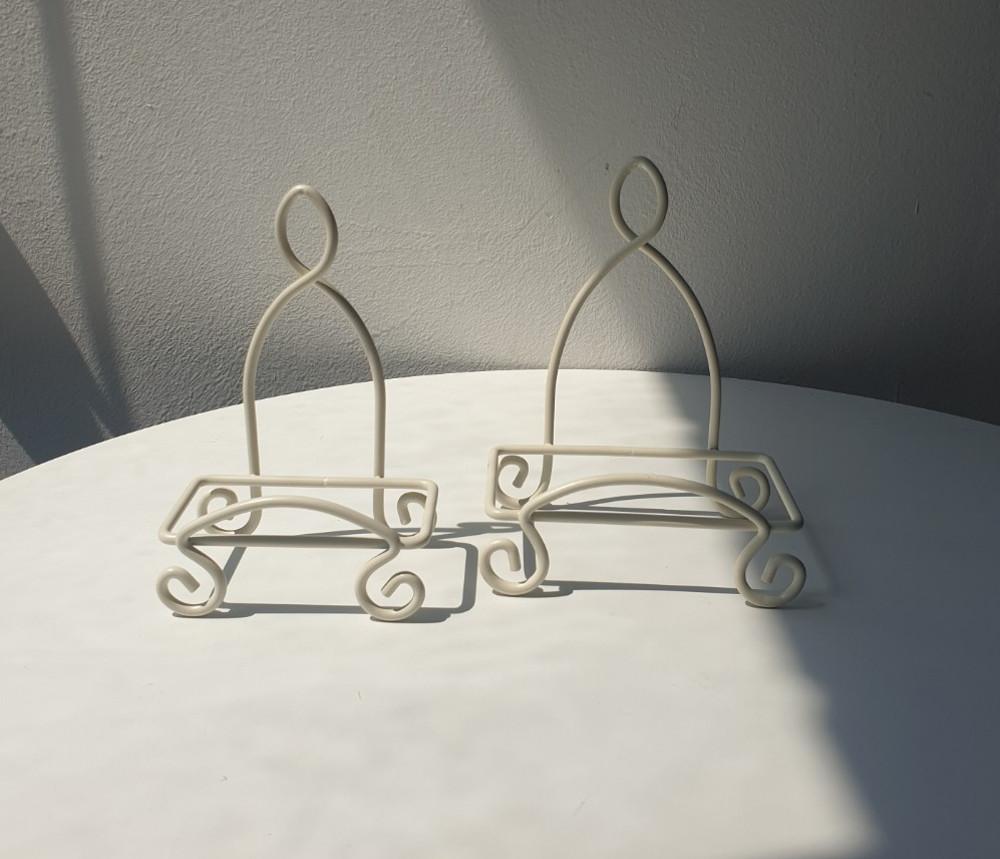 아이보리 화이트 접시 이젤 받침대 주방 감성 빈티지 소 중 대 3Size