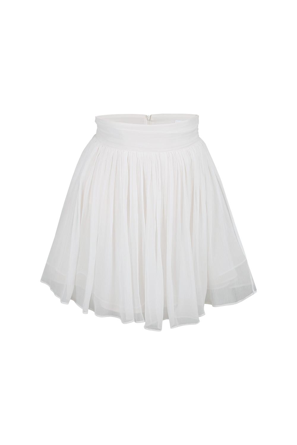 실리아 실크 스커트 화이트