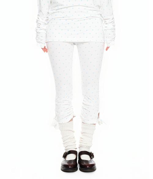 Ribbon-Tie Cropped Leggings_Star white
