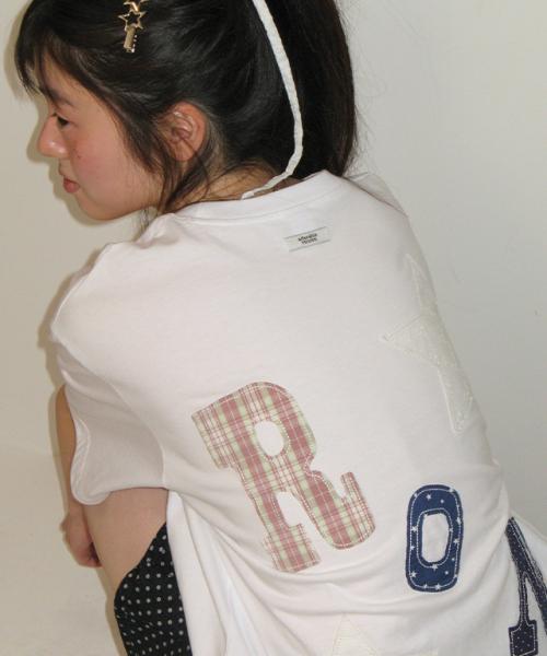 RON PATCH MIXED APPLIQUE OVER FIT T SHIRT WHITE