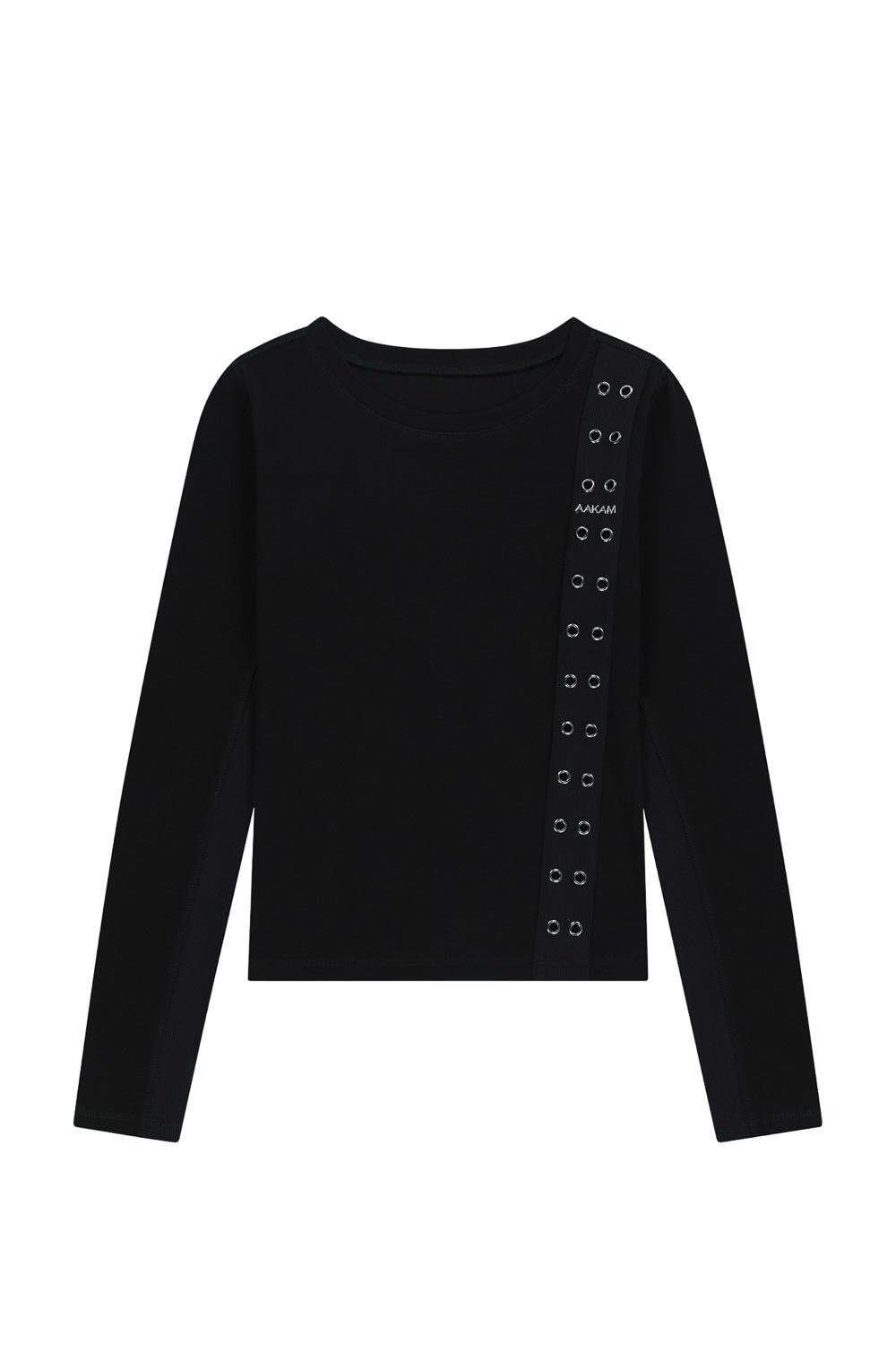 [10.01 예약 배송] Side Eyelet Long Sleeve (Black)