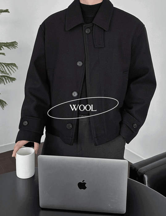 마야 비조 울 누빔 숏 코트