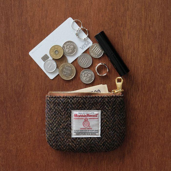 Harris Tweed x Chamfer Wallet 트위드 챰퍼 지갑 Brown Herringbone