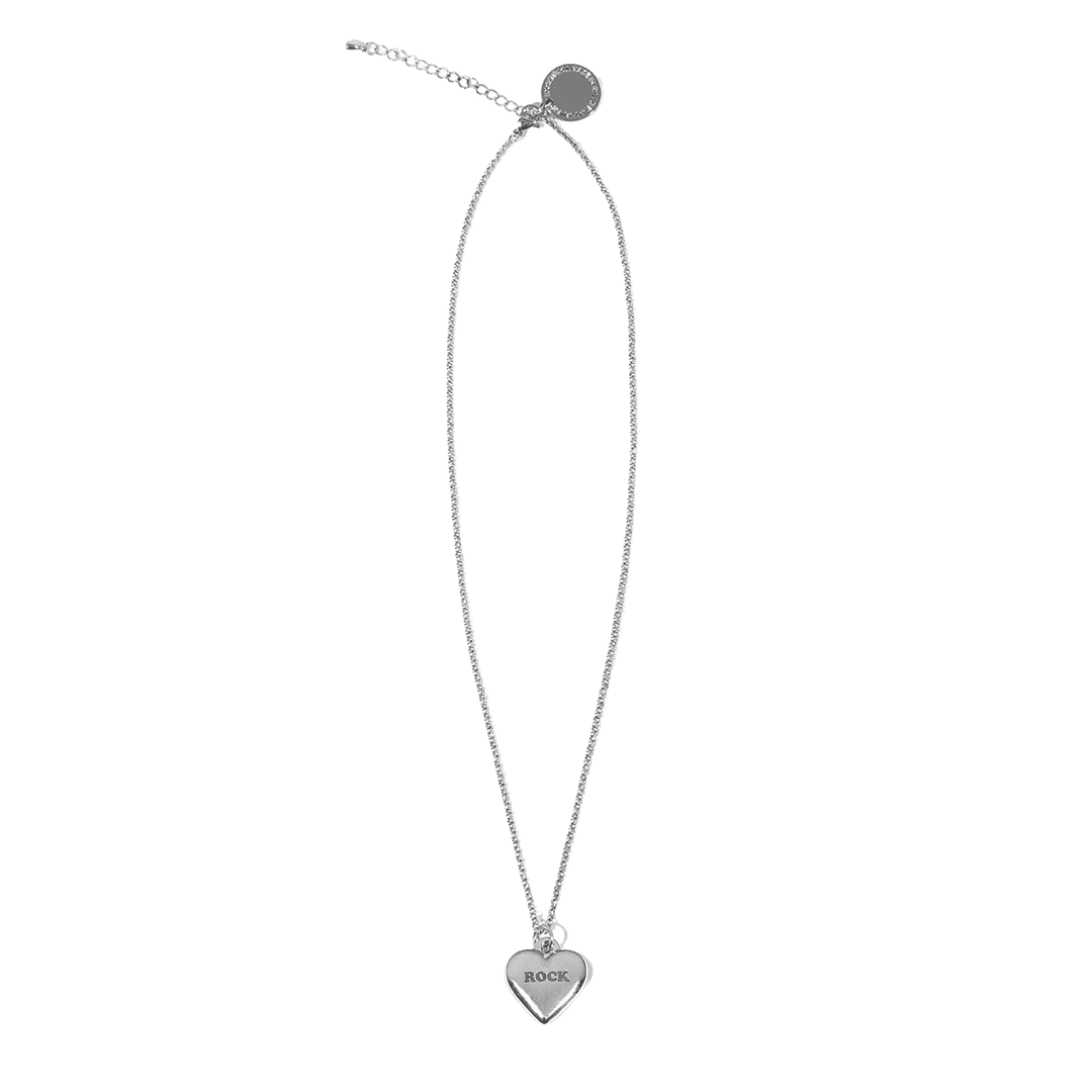 ROCK Heart Necklace (Silver)