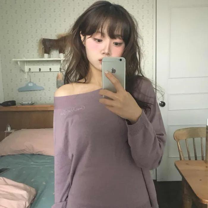 Lettering Boatneck Knit_VINTAGE PURPLE(OC26KN17)