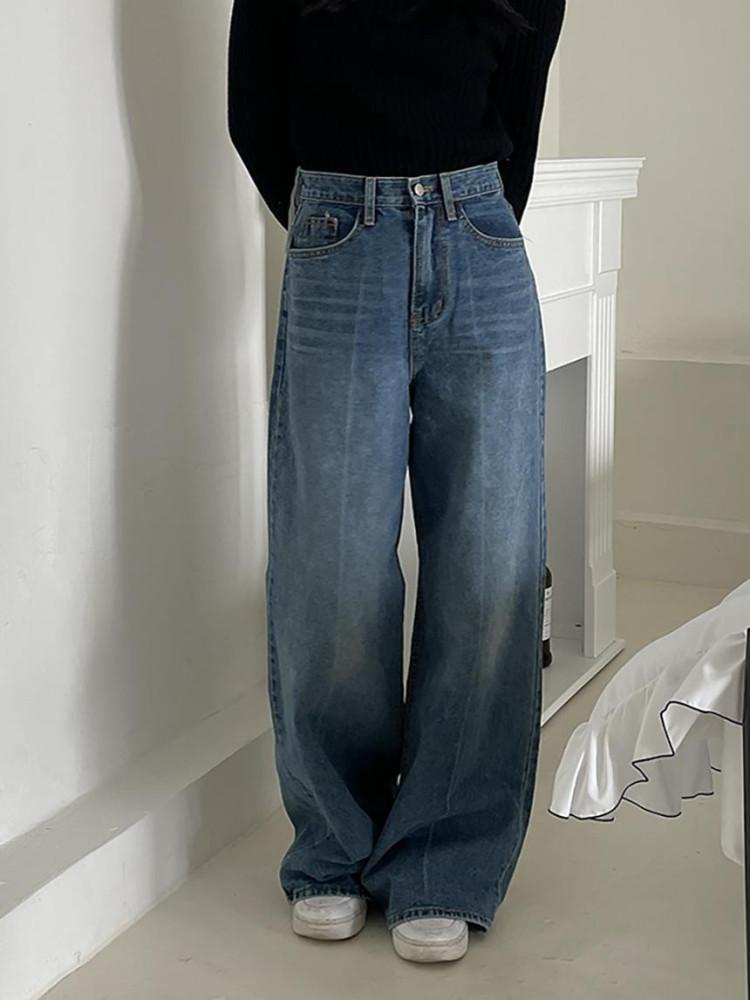 퍼블 레직기 와이드 데님 팬츠