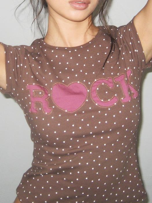 Rock Star Baby Tee Brown