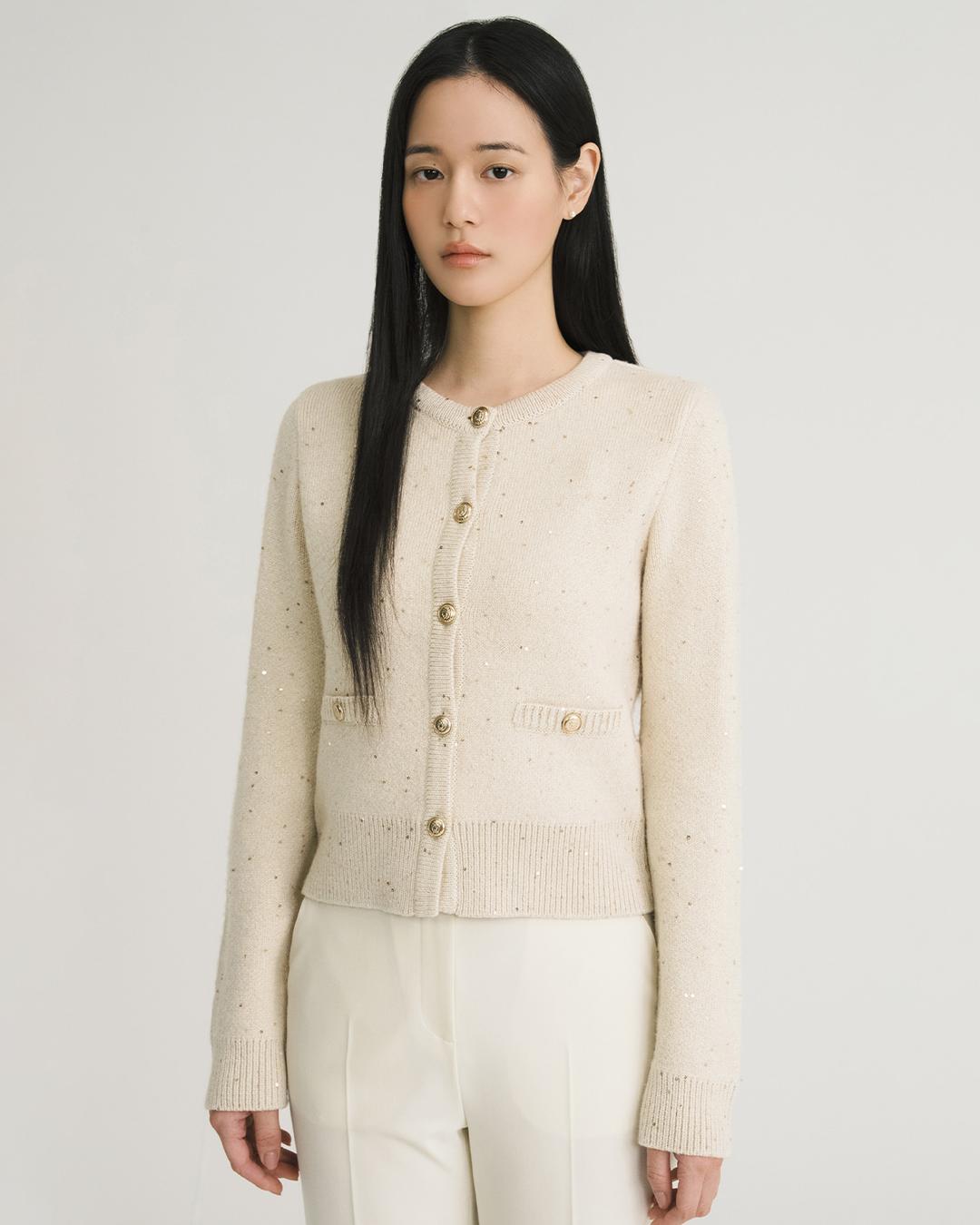 플로라 시퀸 가디건