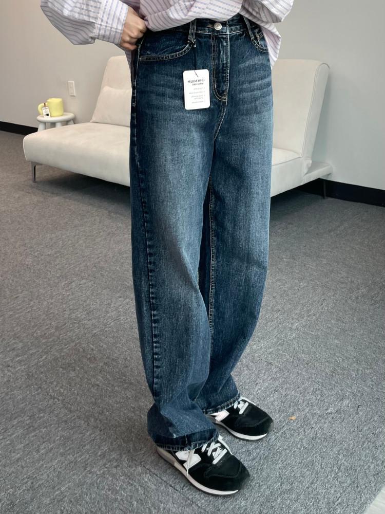 12 딥 올브러쉬 세미와이드 데님 팬츠