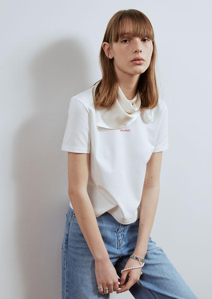 플랙 베이직 크롭 티셔츠 화이트