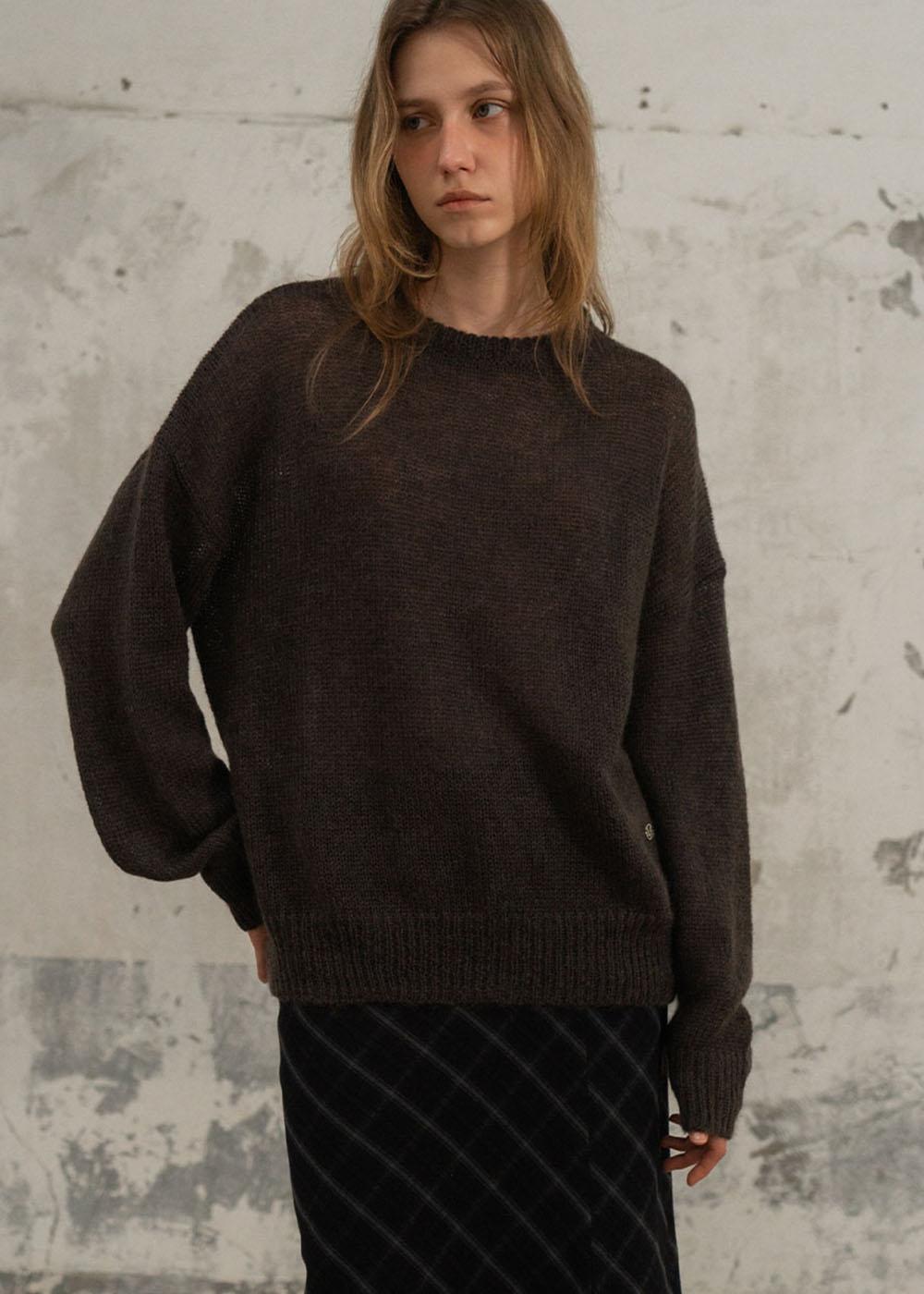 Mohair Wool Round Knit (Charcoal)