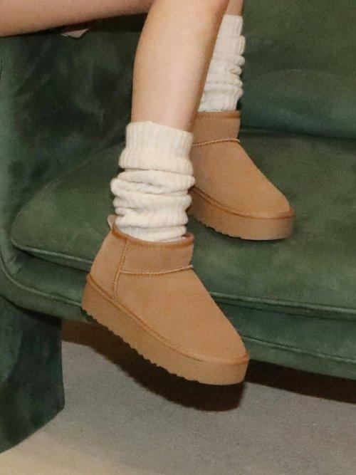 Tamy 타미 미니 플랫폼 양털부츠 AEFA010