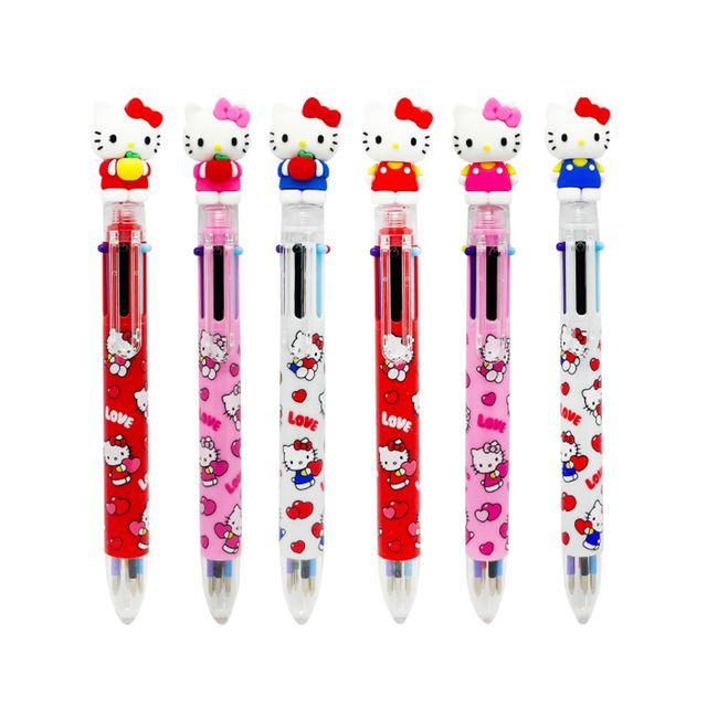 [3개세트/정품] 헬로키티 피규어 6색 볼펜 세트