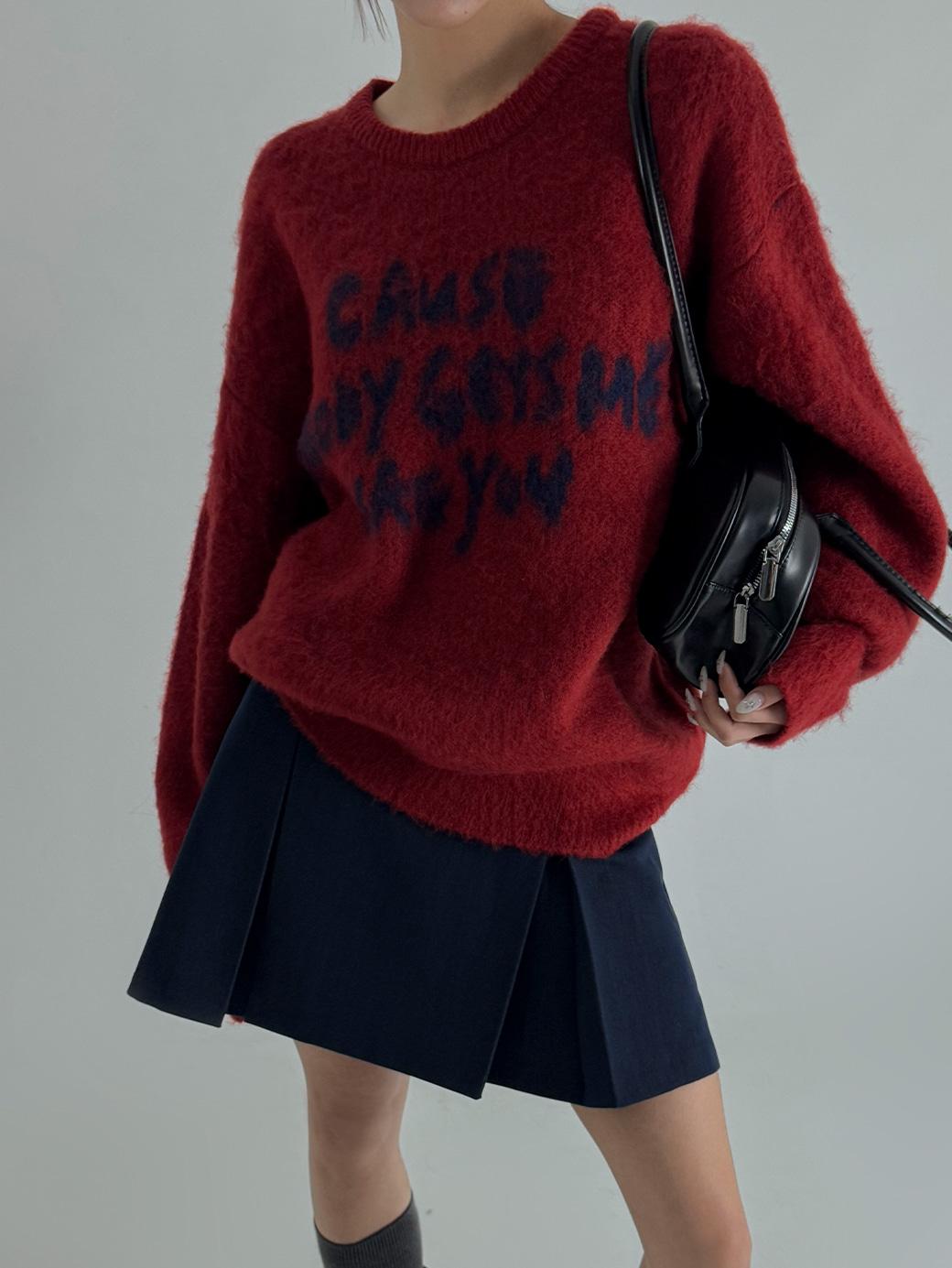 럽미 4colors 겟츠미 배색 브러쉬니트