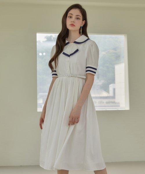 22HS 쥴리26 스마일  마린 원피스 아이보리