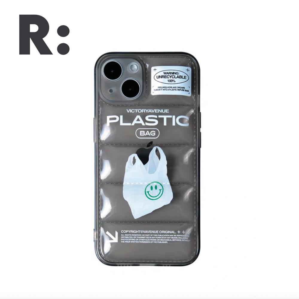 리코스모스 PLASTIC BAG 아이폰전용 패딩폰케이스 소프트/그레이젤리