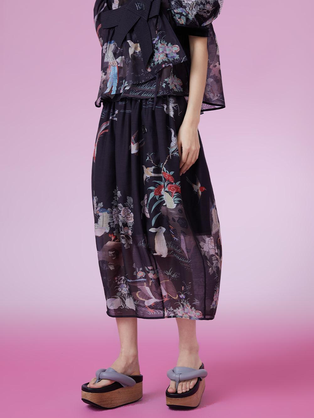MUKZIN Priinting Original Cool Retro Loose Thiner Skirts - S