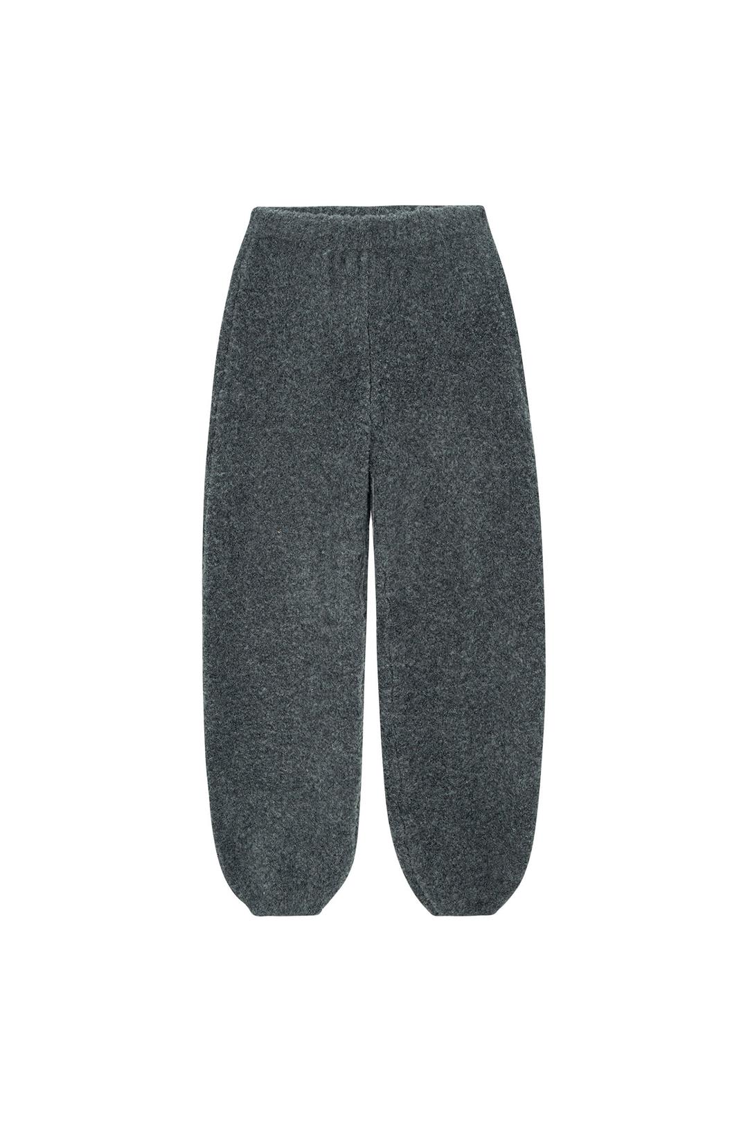 Boucle Wide Jogger Pants - charcoal